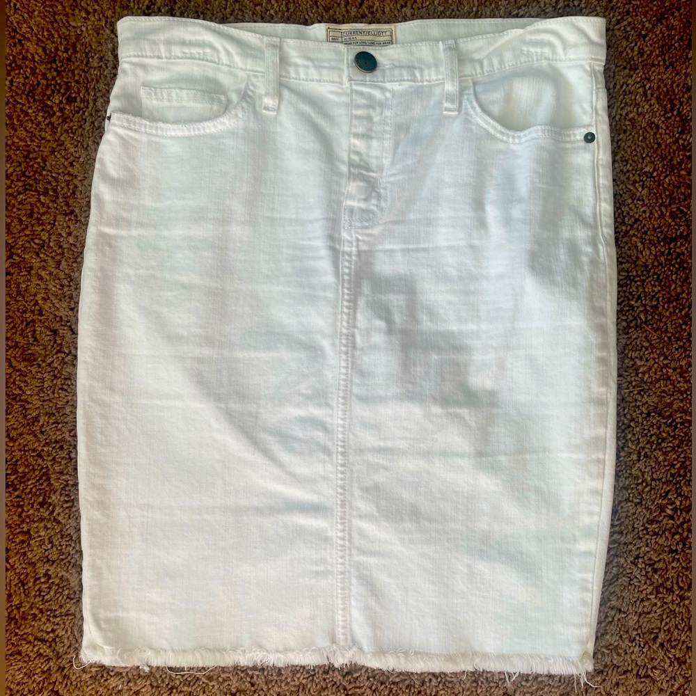 Current Elliott White Denim Skirt
